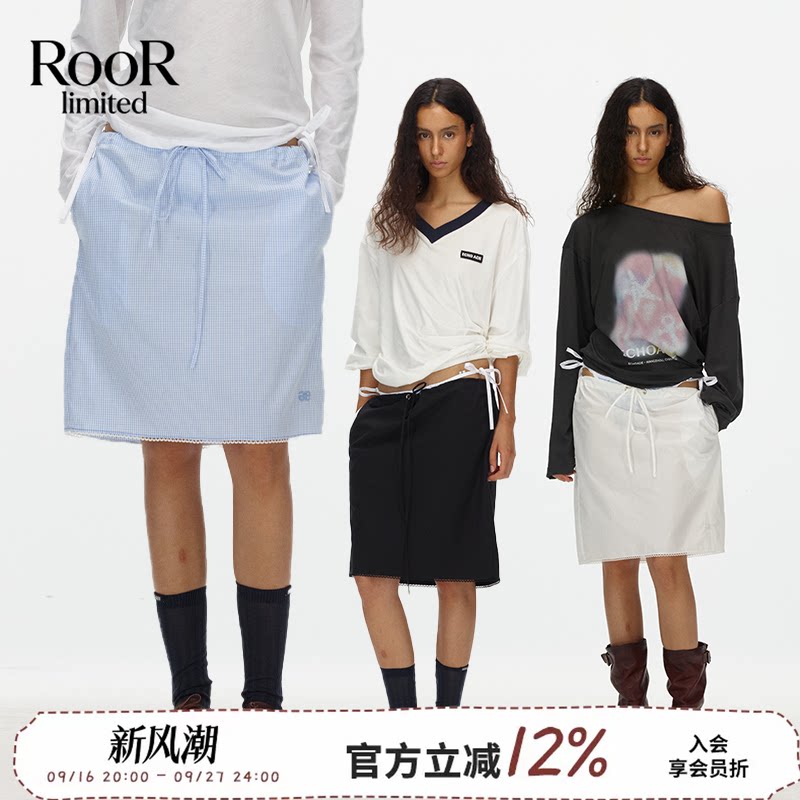 ECHOADE简约直筒抽绳中裙夏季图片