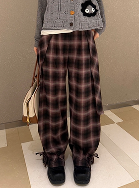 YANAG宽松魔法燕尾金色饰边垂垂休闲长裤26春夏新款