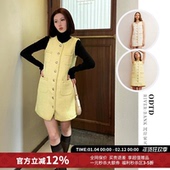 连衣裙春夏 气质金属扣口袋无袖 3折现货 ODTD时尚