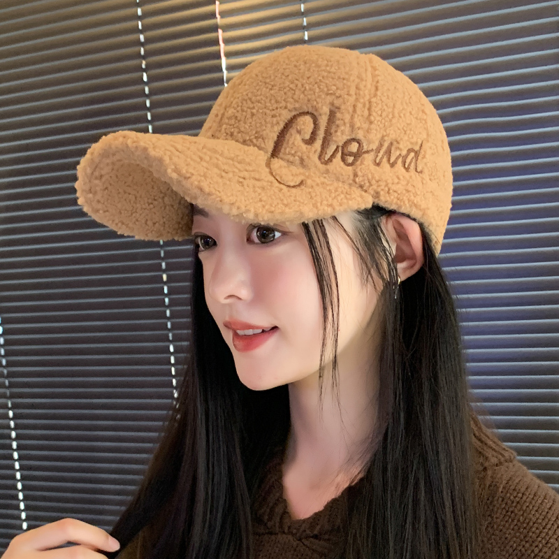 字母刺绣大帽檐深顶显脸小棒球帽