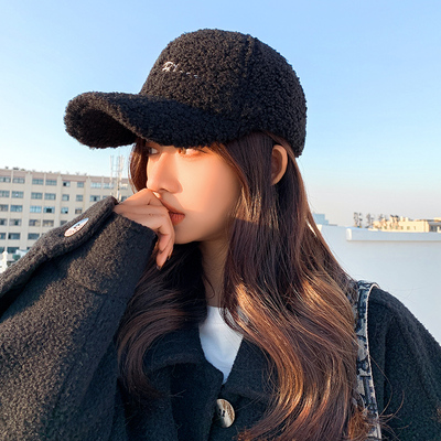 帽子女羊羔毛百搭秋冬