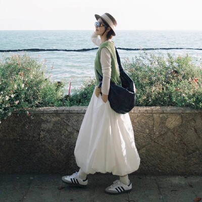 花苞裙长版白色半身裙女秋季2025新款高腰蓬蓬裙超好看小个子半裙