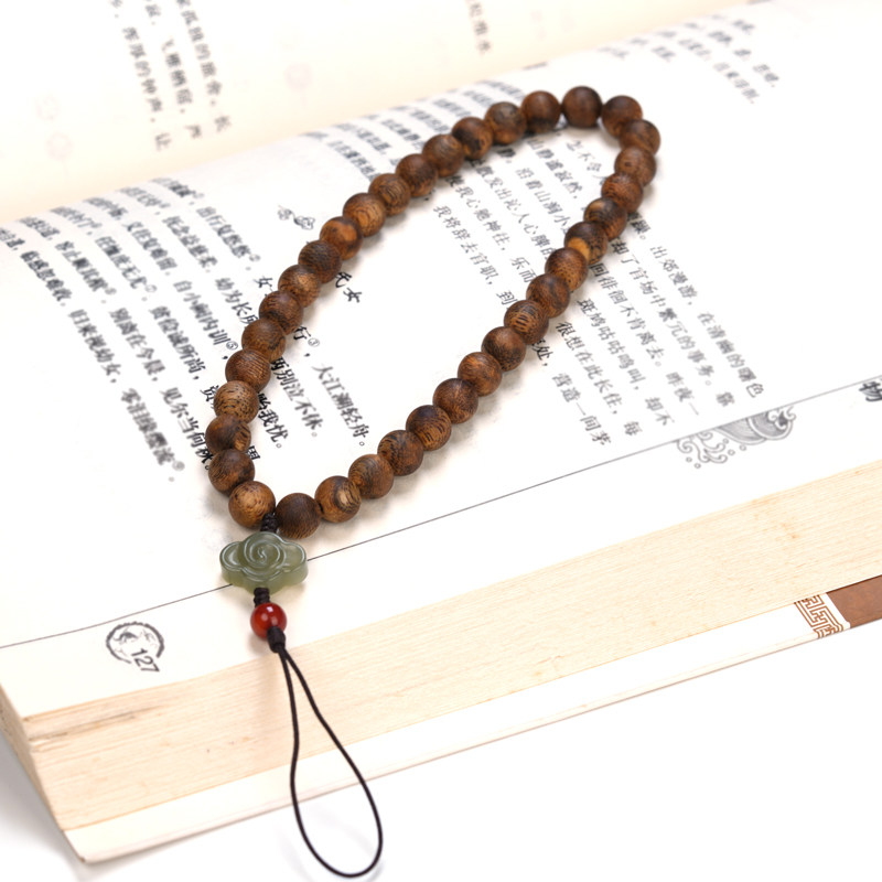 QIAOYUAN 하이난 잉게 녹색 체스 AGARWOOD QINNAN 팔찌 충실도 천연 부처님 비즈 오래된 소재 남성 특별 하이 엔드 프리미엄
