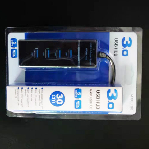 热销四口USB-HUB扩展坞灯条外观