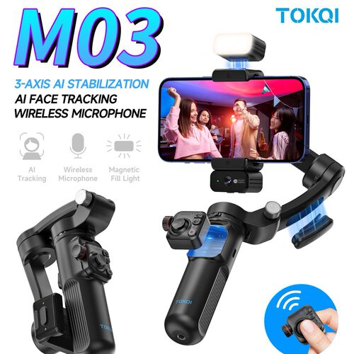 M03三轴云台稳定器AI防抖领夹麦