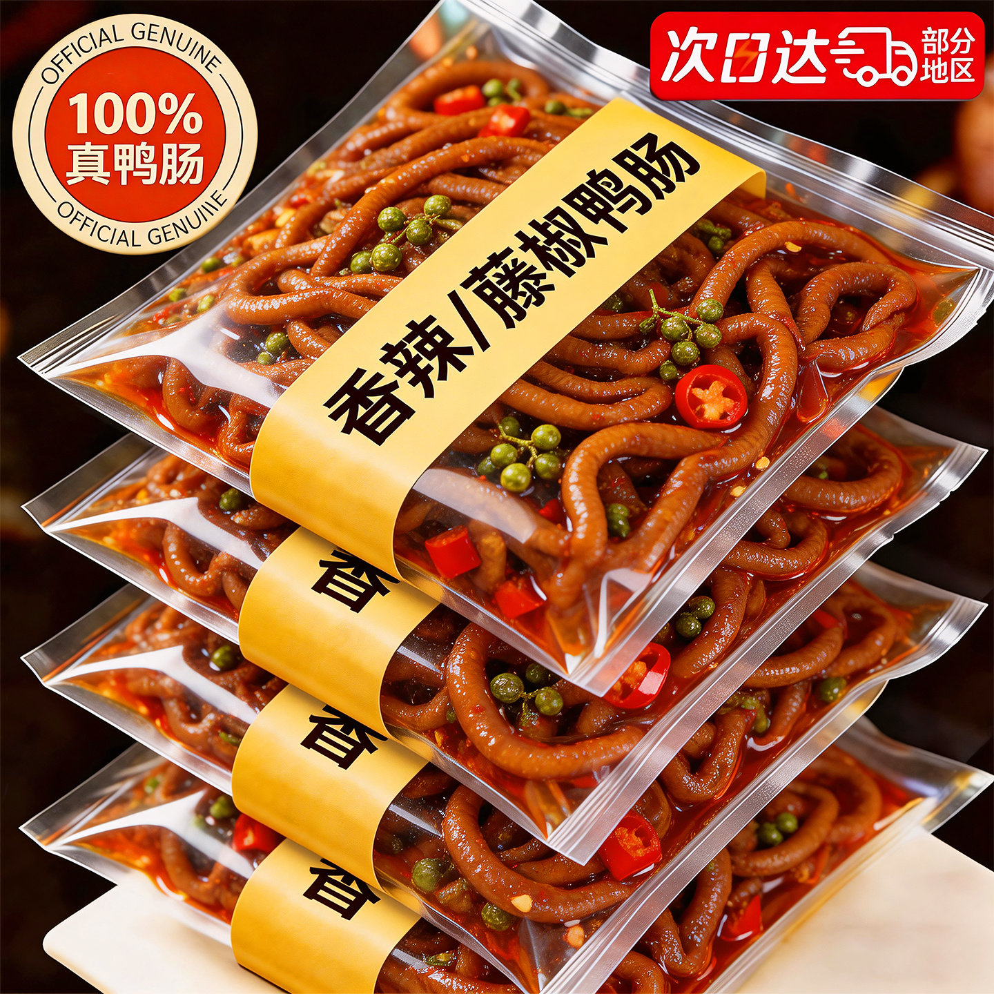 湖南特产!藤椒鸭肠开袋即食