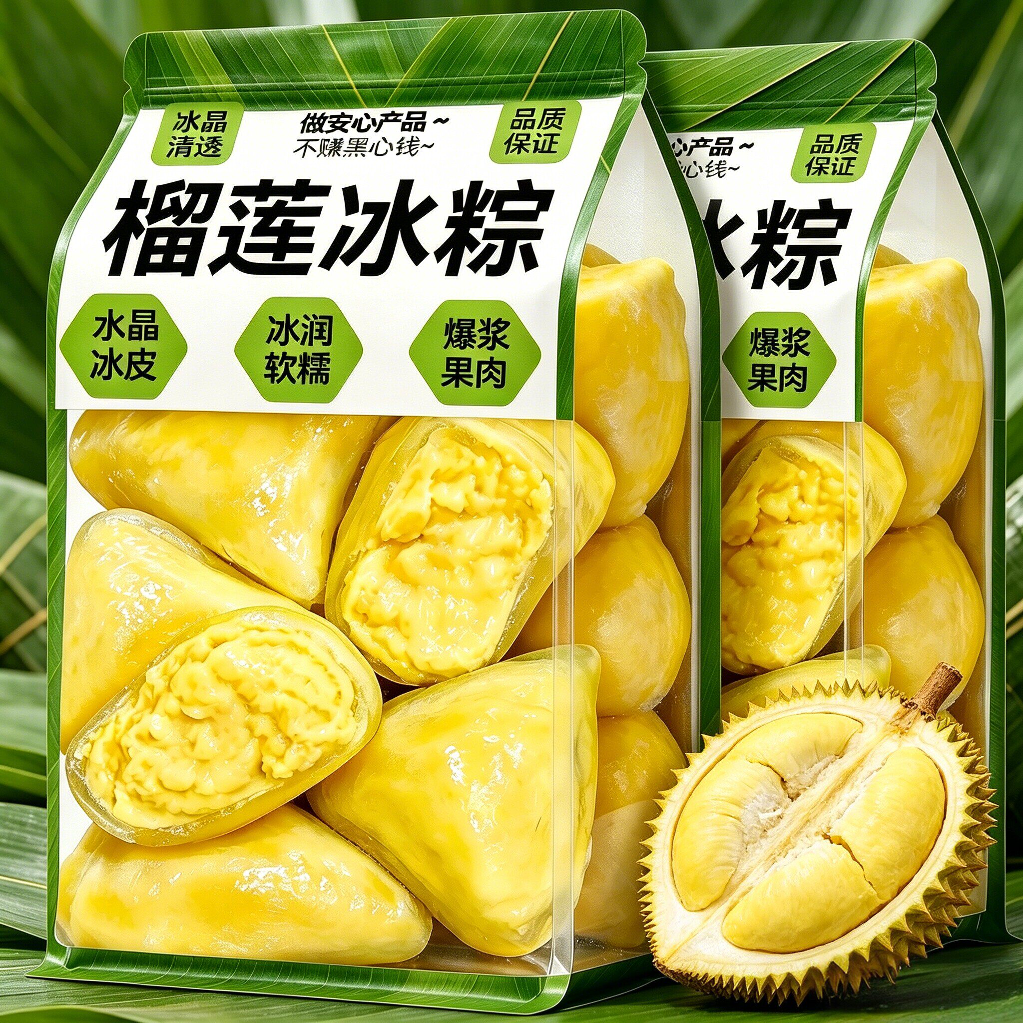 网红榴莲冰粽!水晶冰粽子