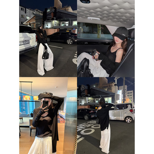 Here yaya shop 4.23 云朵软绵绵79%兰精天丝18羊毛慵懒落肩开衫