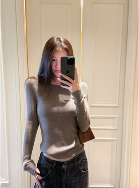 淡颜天菜100绵羊毛新澳品牌岛精无缝一体工艺精致针织衫