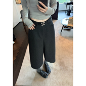 Here 本期王炸单品时髦精必入显腿直50%羊毛呢料8分裤 yaya shop