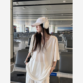 Here 赛得利天丝上衣大t恤女 薄荷面膜t纸片人宽松短袖 yaya shop