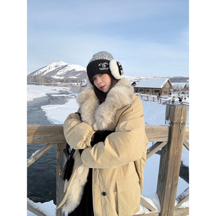 奶酪咸芝士高品狐狸毛工装 shop 90白鹅绒羽绒服外套 yaya Here