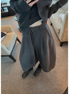 Here yaya shop 12.8 玩转穿搭时髦精天菜复合厚绒工装八分气球裤