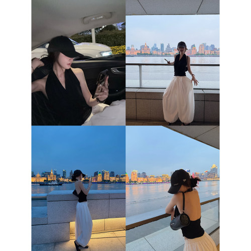 Here yaya shop 5.6冷萃冰美式小心机穿搭天丝羊毛遮副乳挂脖背心
