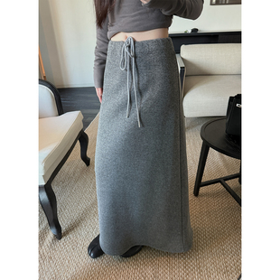 宅女舒适区必入复合厚绒慵懒随意感瘦瘦直筒裙 shop Here yaya