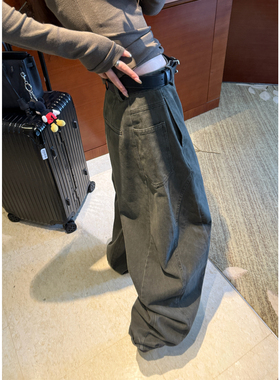 Here yaya shop 9.26 雾岛复古重工水洗时髦且随意做旧工装裤