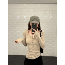 Here yaya shop 奶盐慕斯新抗起球高压弹力椰子扣薄绒超绝打底衫