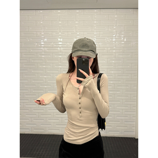 奶盐慕斯新抗起球高压弹力椰子扣薄绒超绝打底衫 shop yaya Here