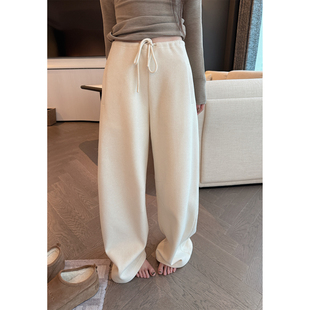 乳酪酸奶淡人穿搭极简厚实羊毛尼料重工懒人裤 shop yaya Here
