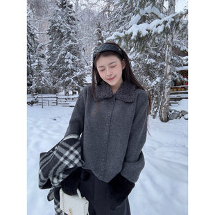 海盐布蕾软糯糯精致松弛感100%羊毛毛领毛衣 shop Here yaya