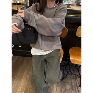 时髦调调重工酵素洗工艺基础版 Here 9.26 shop 型套头卫衣 yaya