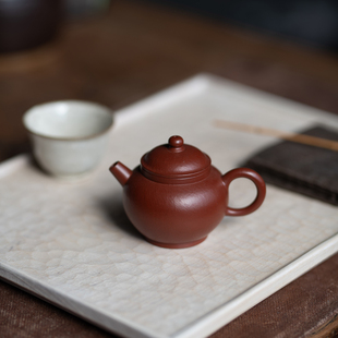 精品宜兴紫砂壶纯手工小煤窑大红袍梨皮朱泥 吴澄 具轮珠 小容量