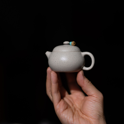 原矿白玉段泥小吉旦壶 文旦壶手工功夫茶泡茶壶小容量家用可爱