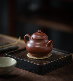 正宗 宜兴紫砂壶 纯手工大红袍朱泥 潘壶 名家徐金根弟子 吴澄
