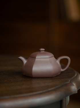 正品宜兴紫砂壶茶具 纯手工 全手工 老紫泥 六方半月壶