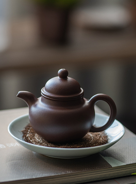 正宗宜兴紫砂壶 原矿 底槽青紫泥 手工 掇球壶 小容量 可爱 120CC