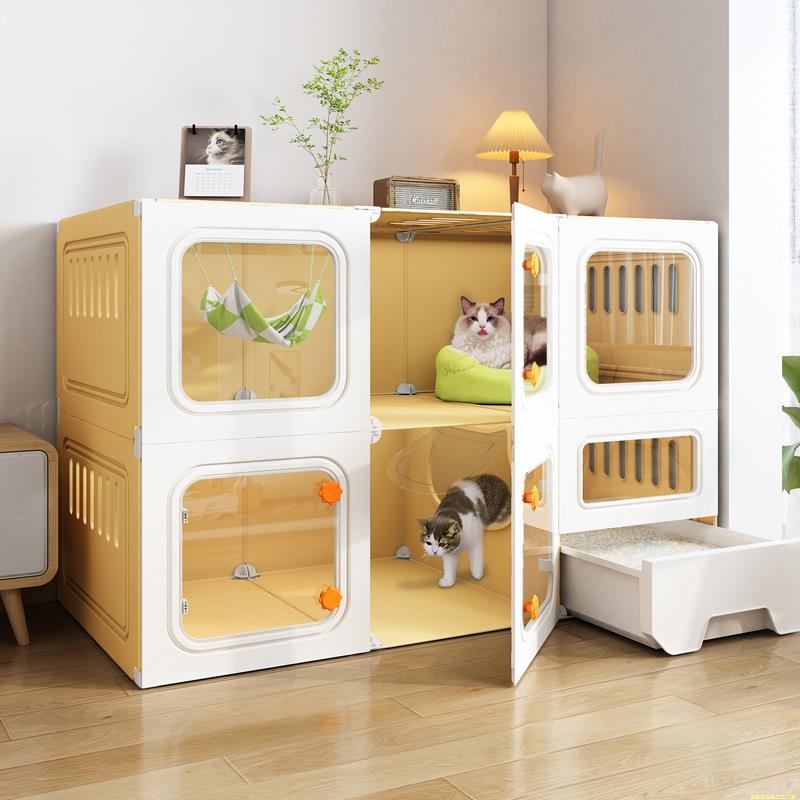 猫别墅家用室内超大自由空间猫笼子猫舍猫屋猫窝猫厕所一体不占地