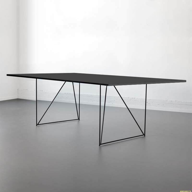 loft美式实木餐桌长桌会议桌简约洽谈办公桌北欧原木工业风工作台