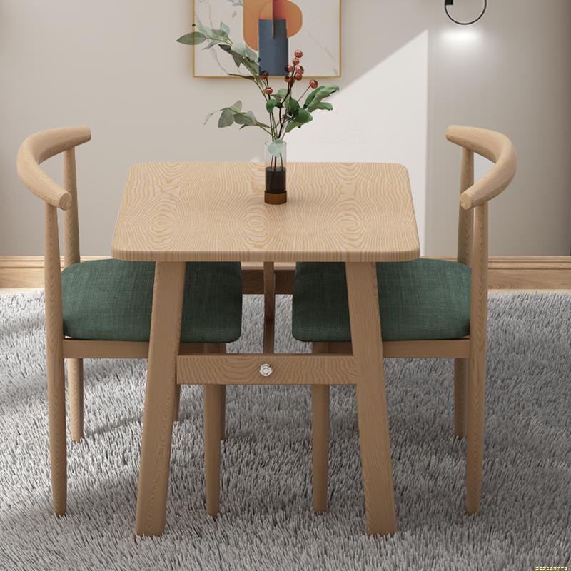 餐桌椅组合一桌两椅阳台桌休闲吃饭桌出租房正方形小户型小方桌