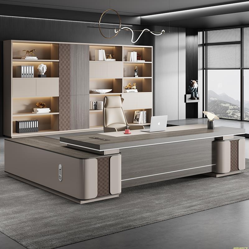 轻奢老板办公桌椅组合简约现代新中式经理室单人大气班台高档家具