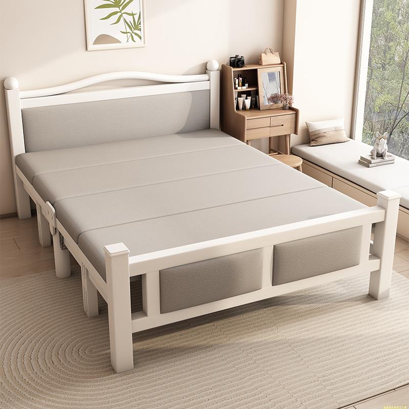 折叠床单人床简易家用午休1米5双人床主卧成人租房小床铁艺硬板床