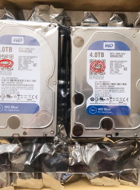WD/西部数据 WD40EZRZ 4T台式机硬盘 5400转4TB 蓝盘64M监控SATA3