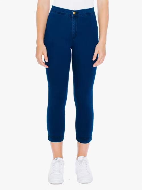 美国American apparel/AA现货女款高腰紧身弹力9分牛仔裤