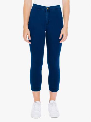 美国American apparel/AA现货女款高腰紧身弹力9分牛仔裤