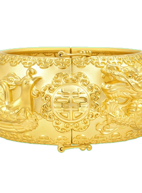 周生生黄金龙凤手镯婚嫁