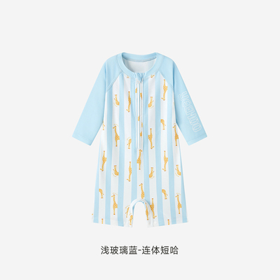 英氏儿童连体泳衣女宝宝防晒UPF50+短袖男女童夏季新款小童游泳衣 — 7