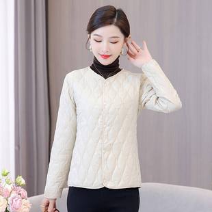 女外套 轻薄棉衣宽松无领棉袄修身 2025秋冬内胆新款 棉服保暖短款