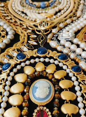 中古Vintage项链Monet翠法丽trifari德国Grosse法式复古董首饰品