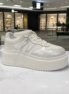 EBLAN伊伴女鞋厚底休闲小个子爆款2026春季新款松糕白色B26158819