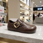 商场同款 春B26111720 复古英伦风2026新款 EBLAN伊伴女鞋 真皮勃肯鞋