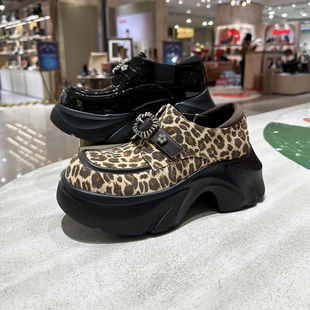 MIO米奥女鞋2026春季新款豹纹厚底休闲增高学生通勤M261561514