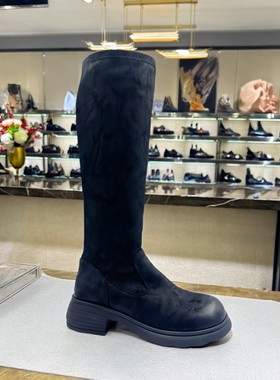 EBLAN伊伴女鞋长筒靴商场同款2025新款黑色女士超火骑士B25517550