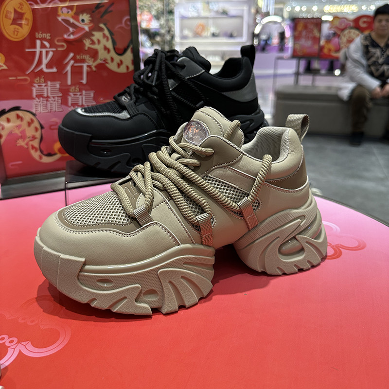 正品千百度女鞋休闲运动老爹鞋