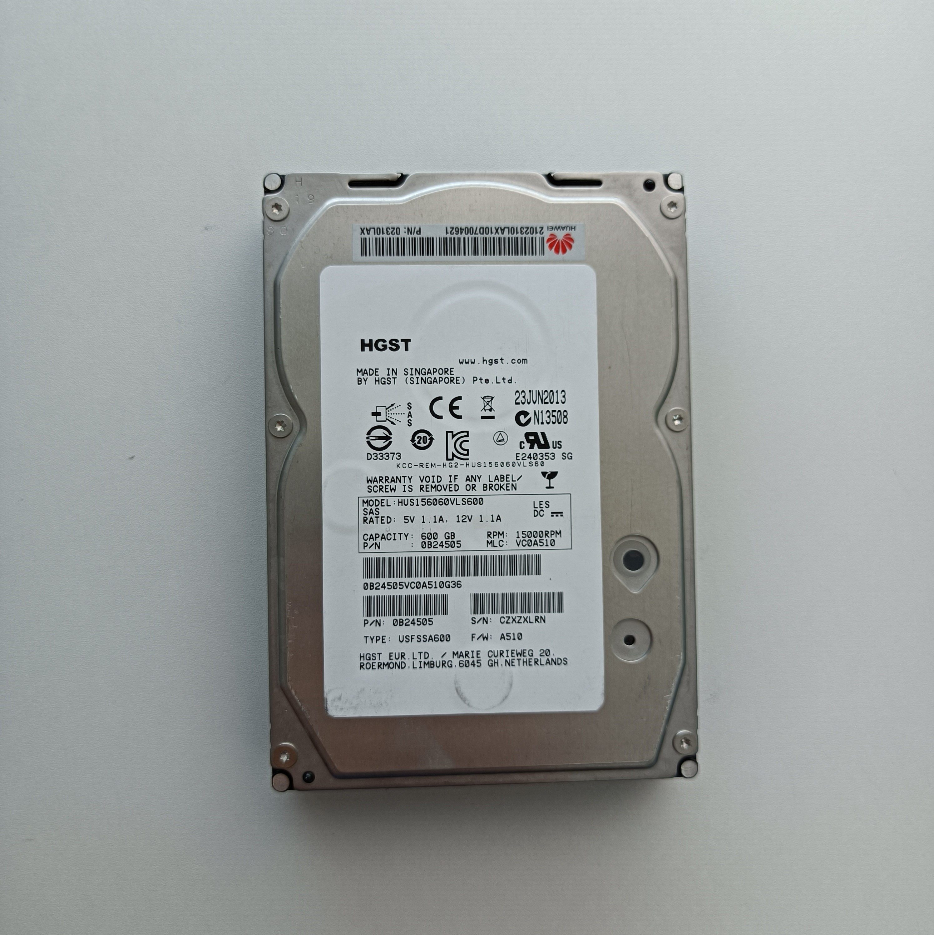 02310lax 华为 600g 15k sas 3.5 二手硬盘适用:rh2288 2285 v2