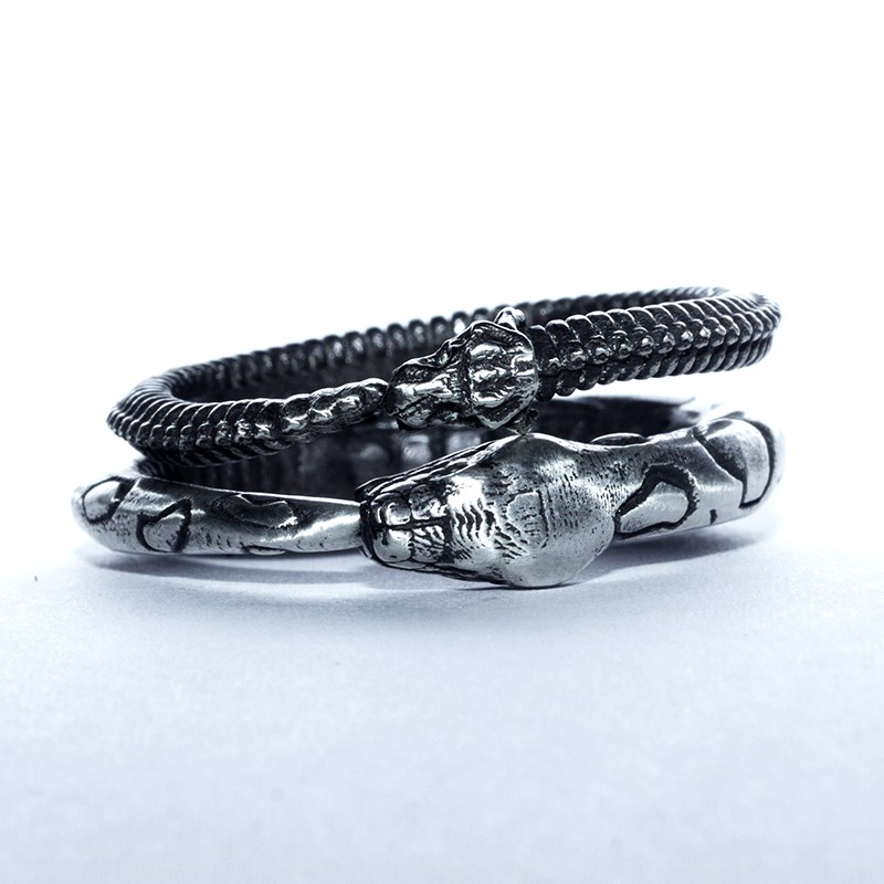 原创戒指复古小蛇纯银情侣