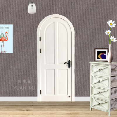 全红橡木实木拱形门田园风格